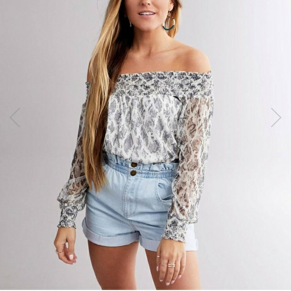 Buckle Tops - Buckle Snake Print Mesh Top